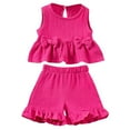 thumbnail image 1 of Diufon Toddler Baby Girl Clothes Cute Bow Tank Tops Ruffle Shorts Set Spring Summer Clothes Outfits for Kids, 1 of 8