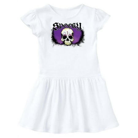 

Inktastic Halloween Spooky Day of the Dead Skull in Purple Gift Toddler Girl Dress