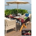 thumbnail image 4 of Outdoor Tablecloth with Umbrella Hole and Zipper, Merry Christmas Rectangle Table Cloth 60x120 Inch Waterproof Tablecloth, Xmas Tree Truck Balls Gifts Brown Wood Picnic Table Cover for Patio Camping, 4 of 7