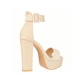 thumbnail image 3 of Women High Heel Chunky Heeled Sandals Platform Heels Ankle Strap Sandals Open Toe Heels Chunky Block Dressy Pumps Sandals High Heel Chunky Block Platform Heels, 3 of 5