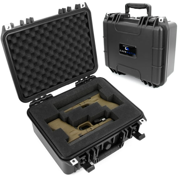 CASEMATIX 13" Hard Case for 2 Handguns TSA Approved Waterproof & 2 Pistol Case - Includes Case Only