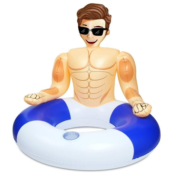 Anillo de natación inflable Pool Float Silph PLC con portavasos, 150 kg