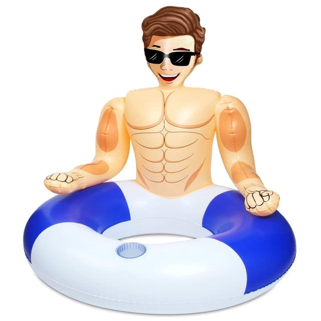 Anillo de natación inflable Pool Float Silph PLC con portavasos, 150 kg