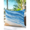 thumbnail image 4 of Outdoor Pillows Waterproof, Blue Beach Coastal Throw Pillows with Inserts Included, Summer Nautical Seaside Ocean Ombre Indoor Outdoor Decorative Lumbar Pillow for Bed/Couch/Patio 16"x16", 1Pcs, 4 of 8