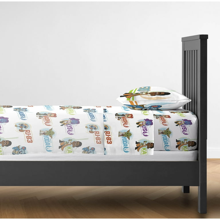 Young Jedi Kids 4 Piece Full Sheet Set Microfiber White Star Wars