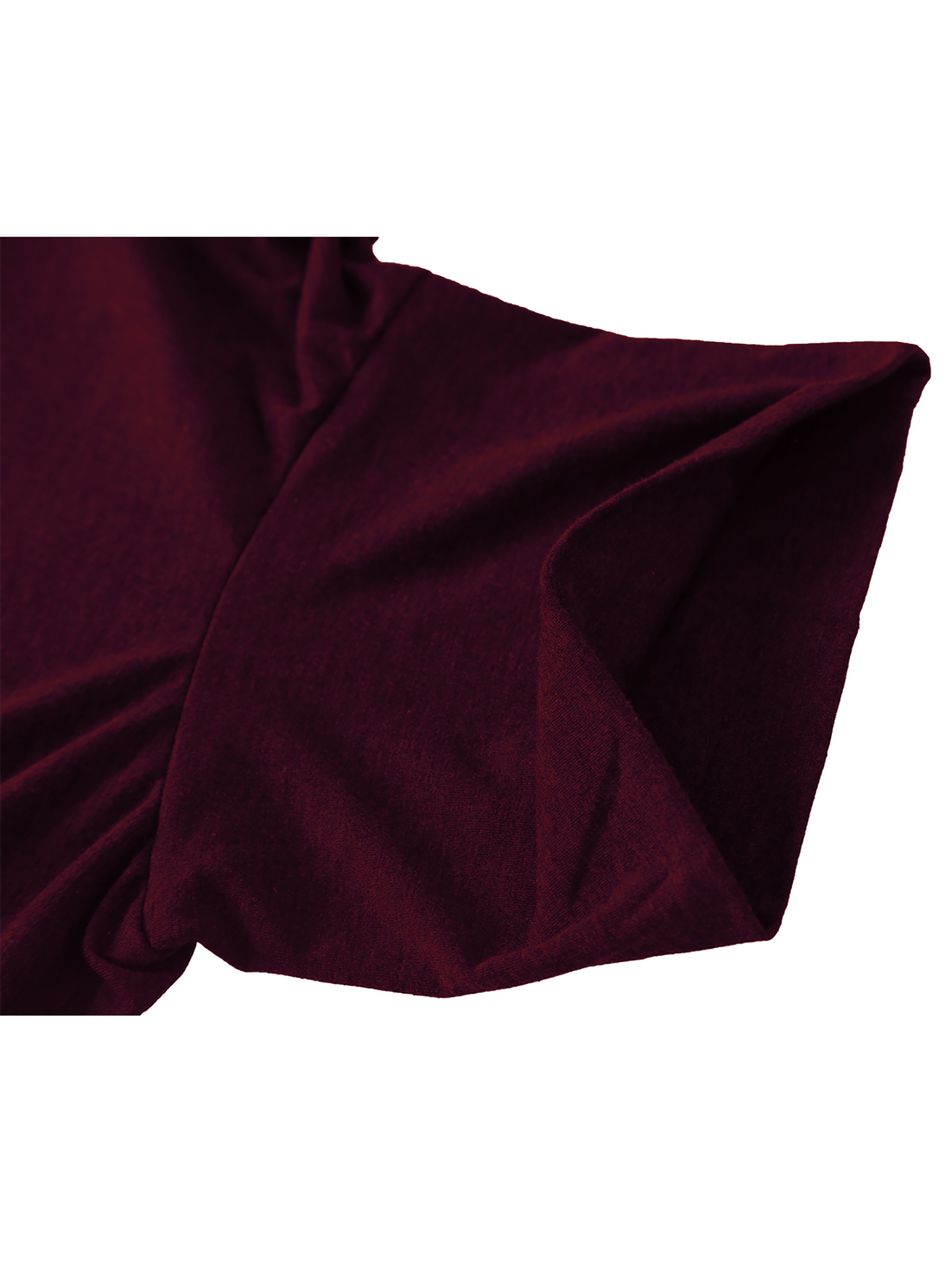 Unique Bargains Men's Pullover Lightweight Long Sleeve Top Turtleneck T-Shirt 46 Burgundy