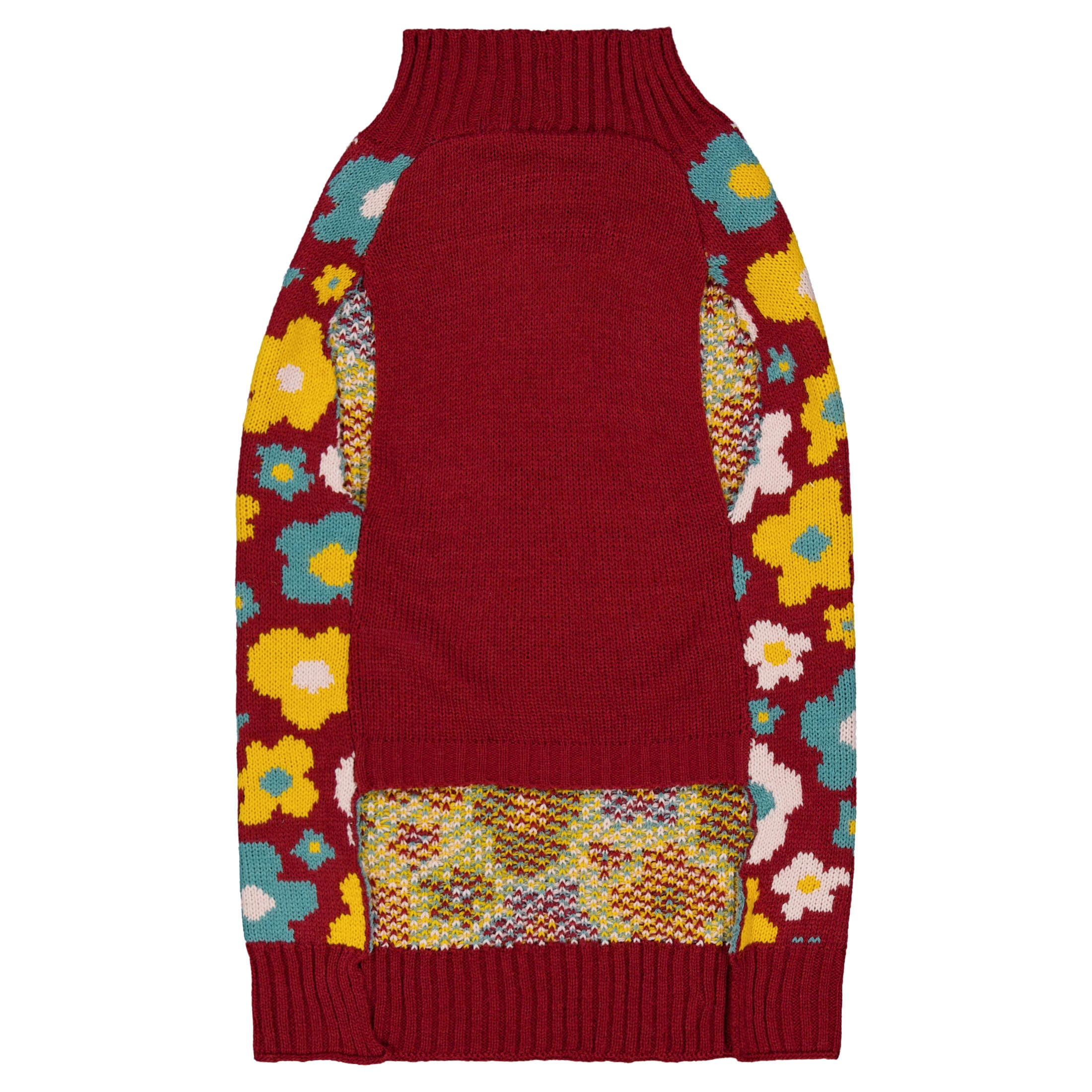 Vibrant Life Sweater for Dogs and Cats, Fall Flowers, Red and Yellow, XS