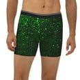thumbnail image 2 of Cauagu Green Sparkling Print Men's Boxer Briefs, Funny & Cute Underwear Elastic Waistband Briefs Ideal Gift for Men,1-Pack, 2 of 7
