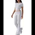 thumbnail image 1 of Pantalón de Traje de Corta Ajustado de Color Liso Gris Talla S, 1 of 9