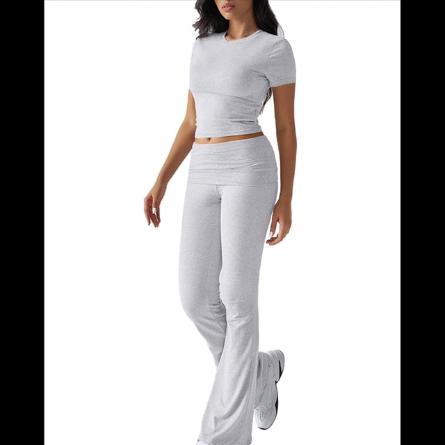 Pantalón de Traje de Corta Ajustado de Color Liso Gris Talla S