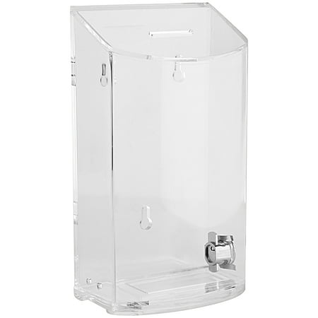 Round Tzedakah Box - MCB Rounded Acrylic Charity Donation Box - collection box - tip container - kupat tzedakah (Clear)