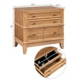 thumbnail image 3 of Modern Wood Chest of 3 Drawer, Flute Molding Dressers with Splayed Bracket Feet ,Farmhouse Wood Storage Cabinet with a Felt-lined Hidden Space for Living Room, Hallway and Entryway,Natural, 3 of 6