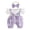 Purple, variant on BemeyourBBs Infant Baby Girl Summer Clothes Floral Patchwork Romper Ruffle Short Sleeve Daisy Print Fake Two-piece Front Bow Jumpsuit with Headband