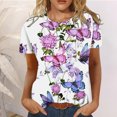 thumbnail image 1 of Pntutb, camiseta de manga corta suelta con cuello redondo y estampado informal de verano a la moda para mujer, blusa, Jersey Pntutb Pntutb-4683, 1 of 6