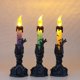 thumbnail image 1 of Velas sin llama de Halloween de 3 piezas, lámpara de vela decorativa de Halloween para el hogar, mesa, fiesta, casa embrujada de Halloween (morado y verde, verde), 1 of 5