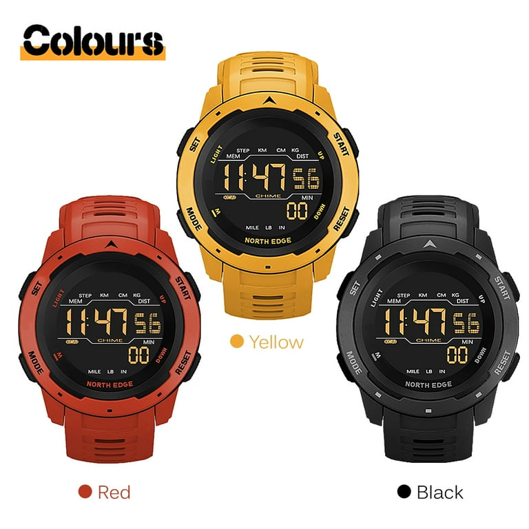 NORTH EDGE Men Digital Watch Men's Sports Watches Dual Time
