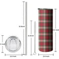 thumbnail image 5 of 20oz Red and Green Christmas Plaid Pattern Skinny Tumblers Stainless Steel Tumbler with Lid and Straw,Vacuum Insulated Double Wall Travel Tumbler Cups with Cleaning Brush for Coffee,Tea, 5 of 6