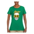 thumbnail image 2 of Skull Sunflower Skeleton Bandana Inspirational/Christian Womens Graphic T-Shirt, Kelly, 3XL, 2 of 3