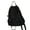 Black, variant on Aurgiarme Large Capacity Nylon School Bag for College Student Book Bag Korean Simple Solid Color Pleated Drawstring Backpack