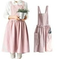 thumbnail image 2 of Haiamaoyi Adjustable Strap Cotton Apron with Large Front Pockets and Waist Tie for Kitchen Cooking Baking Gardening, 2 of 8