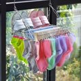thumbnail image 4 of Stainless Steel Clothes Drying Rack with 36 Clips, Heavy Duty Windproof Hanger for Socks, Underwear, Baby Clothes, 4 of 5