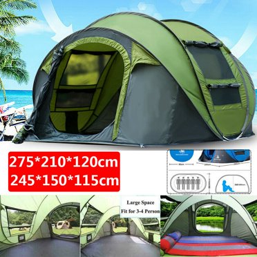 HUI LINGYANG 4 Person Pop Up Tent - Instant Setup Camping Tent For Family Outdoors