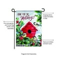 thumbnail image 3 of Christmas Chickadees Holiday Birdhouse Garden Flag 2 Sided Textured, 3 of 5