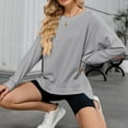 thumbnail image 6 of Womens Long Sleeve Pullover, Crewneck Sweatshirts for Women Fall Fashion Athletic Loose Fit Solid Color Sweaters S-2XL, 6 of 7