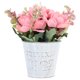 thumbnail image 1 of 1 juego de flores artificiales de seda sintética en maceta de hierro para el hogar, centro de mesa de flores silvestres artificiales, 1 of 6