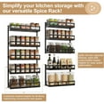 thumbnail image 4 of 5 Tier Adjustable Wall Mount Spice Rack Organizer with Hooks for Kitchen Pantry, 4 of 6