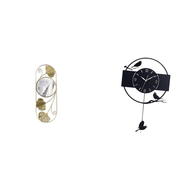 Espejo Reflectante Para Pasillo Y Reloj De Pared Minimalista Con Diseño De Pájaro Para Sala De Estar, Entrada, Pasillo Y Cocina. Adorno Colgante Decorativo.
