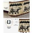 thumbnail image 3 of Retro Silhouette Bed Skirt Bear Forest Brown Texture Bed Skirts California King Size 16 Inch Drop, Wrap Around Dust Ruffle&nbsp;Bedskirt with Adjustable Elastic Belt for Queen Size Beds, 3 of 7