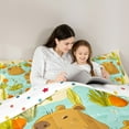 thumbnail image 2 of Manfei Cute Capybara 2pcs Bedding Comforter Set,Botanical Plants Twin Comforter Sets,Cartoon Animal Breathable Bedding Set,Super Cozy Kawaii Room Decorative,Reversible, 2 of 8