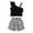 Black, variant on CARETOO Toddler Girl Summer Short-Sleeve One Shoulder Casual Tops Shorts 95% Cotton 3PCS Set 1-5T