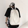 thumbnail image 2 of Mochila Mochila de moda Mochila para estudiantes Correa de hombro ajustable Cremallera Daybag (Blanco), 2 of 7