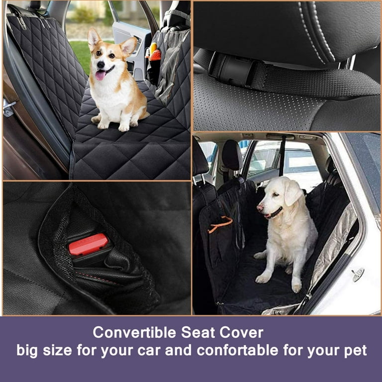 Dog Car Seat Cover Protector with Side Flaps From Scratching for Dogs with  Mesh Viewin G Window u0026 Storage Pocket Pet Seat Cover for Back Seat of  Car/SUV/Truck with Dog Seat Belt -