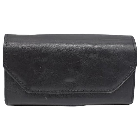 Leather Holster for iPhone 15, 15 Pro, 14, 14 Pro, 13 Pro, 13, 12 Pro, Xs, 11 Pro, X, 10 Belt Case with Belt Clip Cell Phone Belt Holder Pouch Cover Fits Phone with Otterbox Case Black