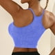 thumbnail image 5 of Brasier Sujetadores Deportivos de Tela de Mantequilla para Mujer, de Punto, Acolchados, Push up, Cómodos, Espalda Cruzada, Tirantes Finos, para Entrenamiento, Yoga, Gimnasio, Fitness Mediana, 5 of 6