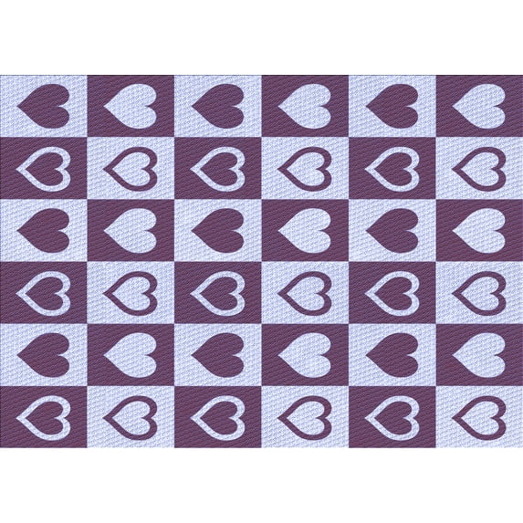 Ahgly Company Indoor Rectangle Patterned Purple Jam Purple Area Rugs, 4' x 6'