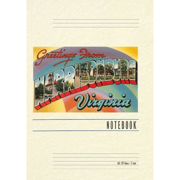 Vintage Lined Notebook Greetings from Harrisonburg, (Paperback)