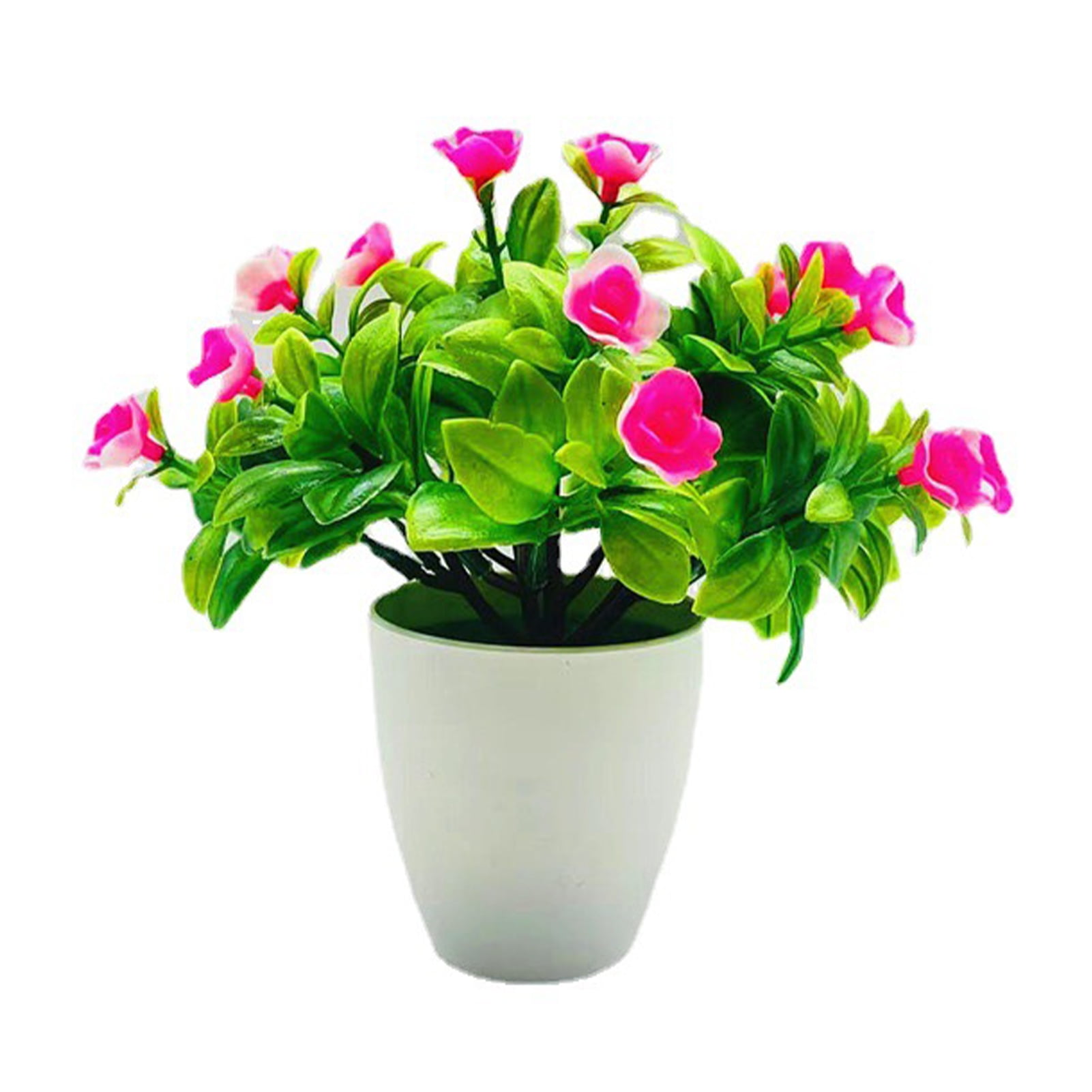 Yesbay 1Pcs Artificial Potted Flowers Bonsai,Plastic Artificial Mini