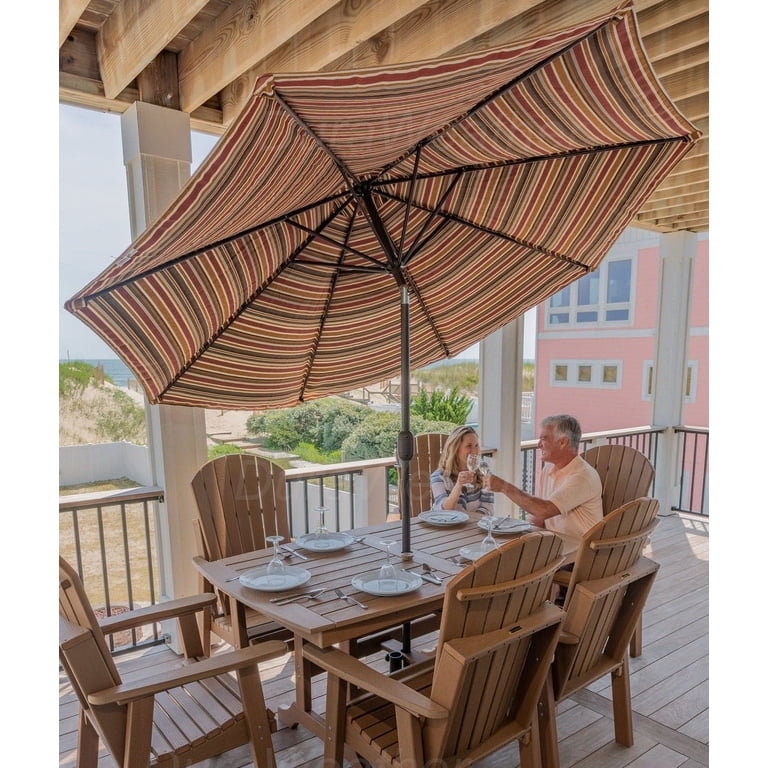 ace hardware patio table with umbrella hole Pellebant Outdoor Round Cast Aluminum Small Table with Umbrella Hole -  Black with Bronze Spot - 24.02"Lx24.02"Wx17.52"H - Bed Bath & Beyond
