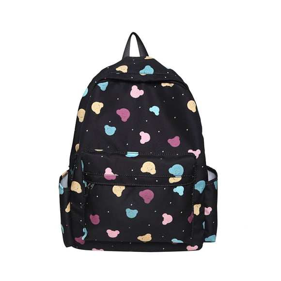 Mochila Qarigey de viaje para estudiantes estilo forestal versión coreana mujer Oso negro 30*45*15 cm