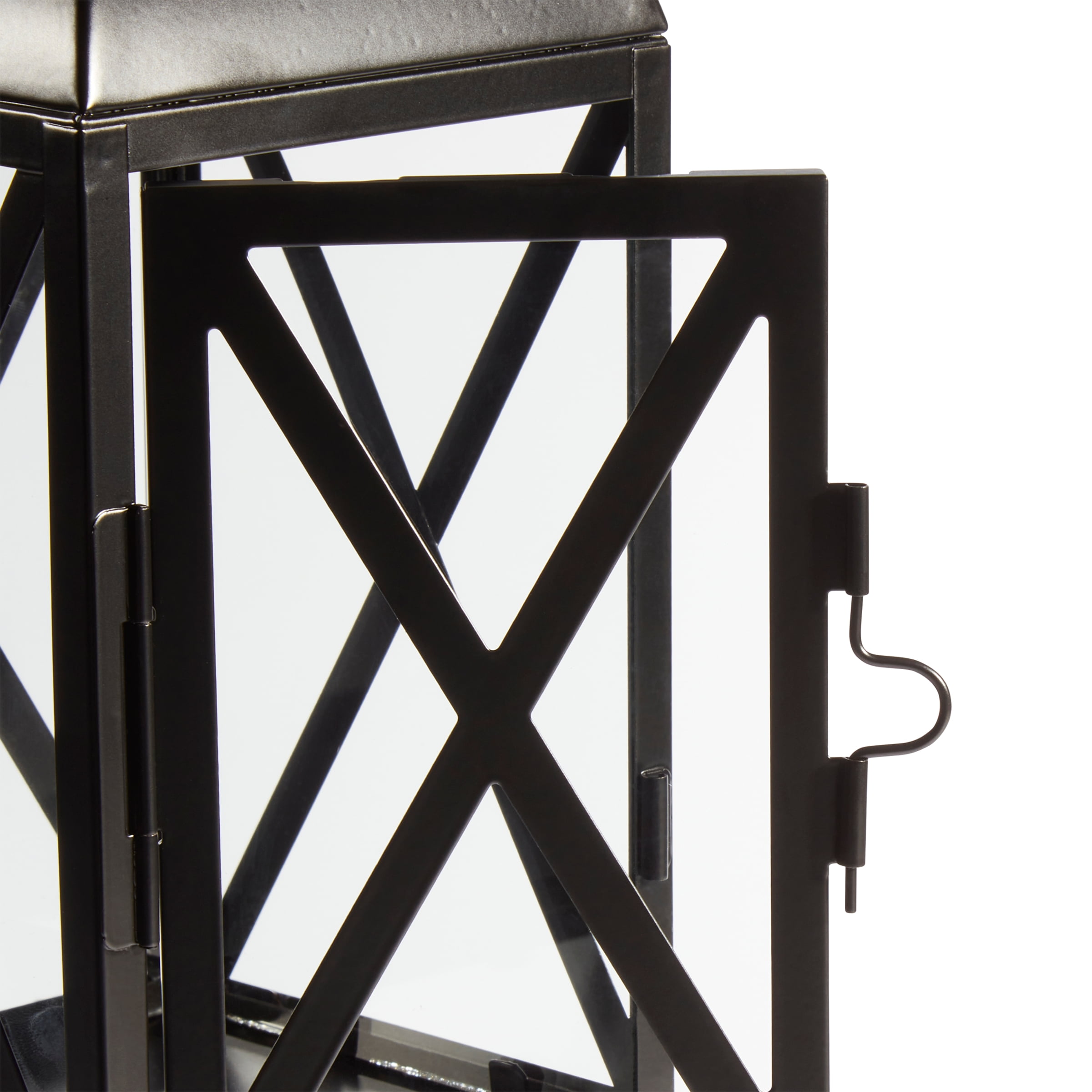 (2 pack) Mainstays Decorative Black Metal Pillar Candleholder Lantern, 10", Small
