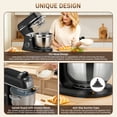 thumbnail image 6 of 7QT Stand Mixer Aluminum Die Casting,650W 11 Speed Tilt-Head Kitchen Electric Stand Mixer, Household Food Mixer with Stainless Steel Bowl, Dough Hook, Whisk and Beater,Food Mixer for Baking, Cake, 6 of 10