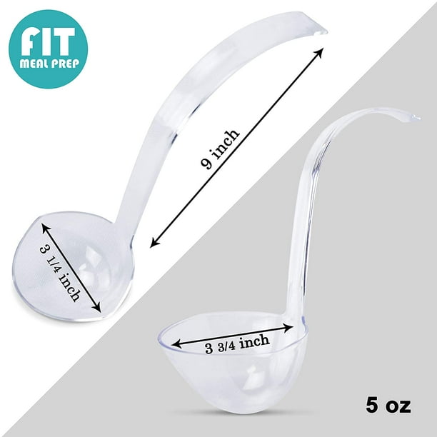 [4 Pack] 5 oz Plastic Punch Bowl Ladle Clear Serving Spoon for