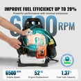thumbnail image 3 of KFFKFF Rucksack Leaf Sweeper, 52CC Dual-Cycle Leaf Sweeper with 1.37L Gasoline Reservoir, 480CFM Air Capacity 175MPH Velocity, Suitable for Grass Maintenance, Leaf Disposal, and Snow Clearing, 3 of 9
