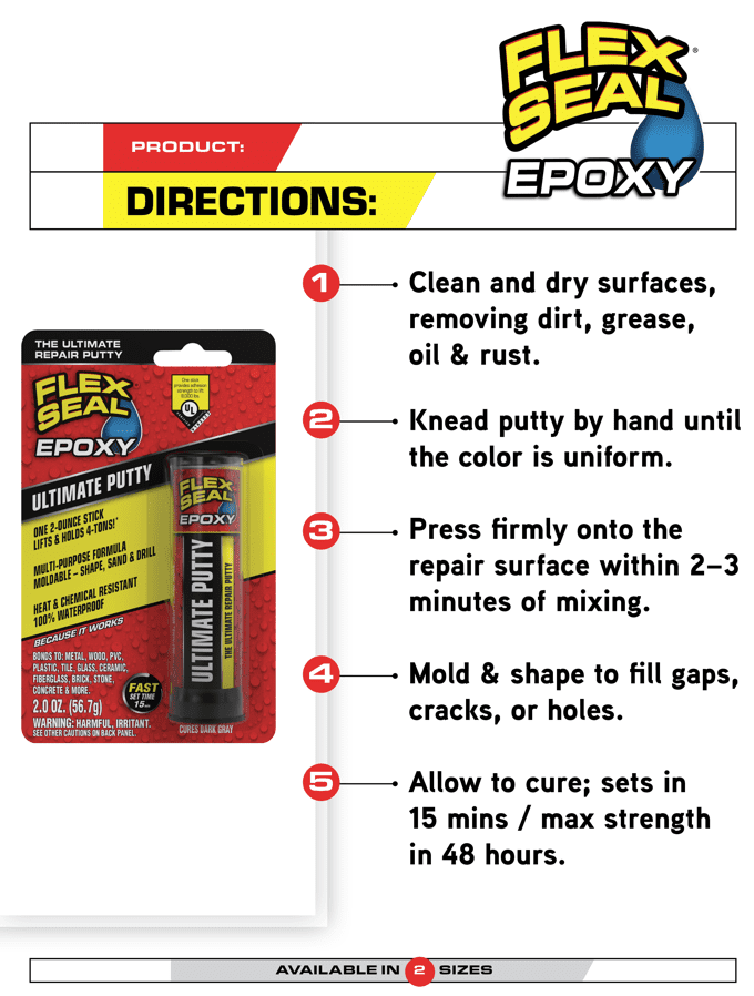 Flex Seal Epoxy Ultimate Putty Dark Gray 2.0 oz