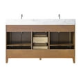 thumbnail image 6 of Vanity Art 60" Bathroom Vanity with Sinks and Engineered Marble Top, Freestanding Storage Cabinet with 2 Drawers, 2 Shelves and 1 Flip Down Tray, 6 of 8