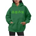 thumbnail image 2 of Tnhcen Women's Fashion St Patrick's Day Print Long Sleeve Hoodie Pullover 100% Polyester Loose Fit Plus Size S-2XL Ladies Casual Outwear Top, 2 of 7